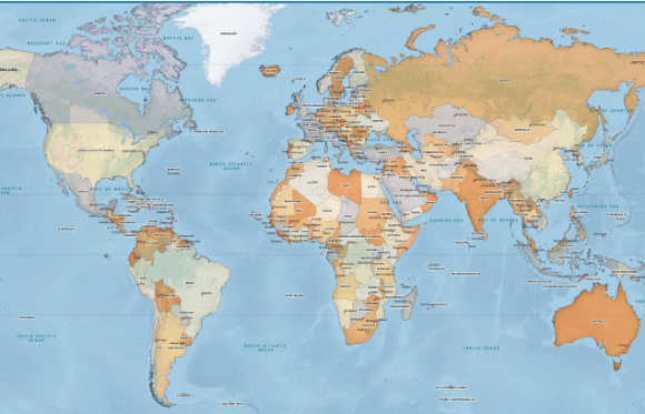 Labeled:V-Xzjijklp4= World Map