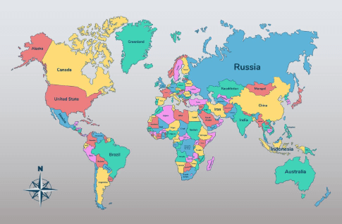 Country:V-Xzjijklp4= Map of the World